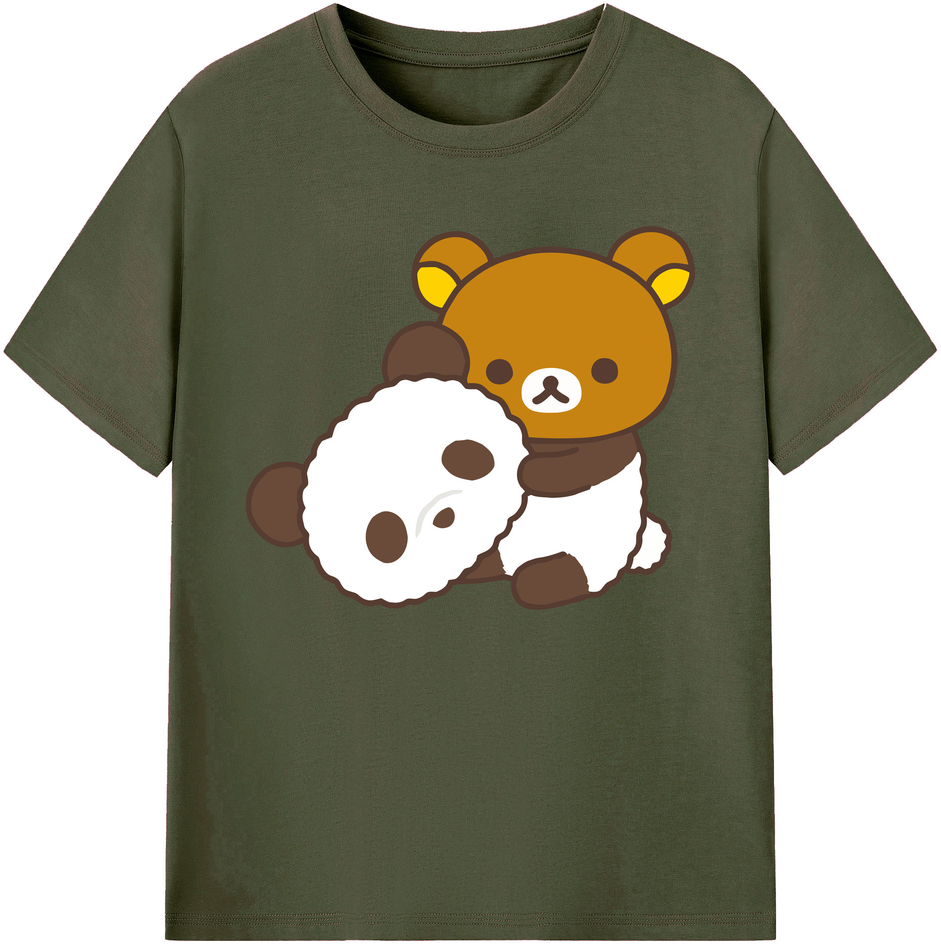 （画像用） リラックマ リラックマ キイロイトリ Rilakkuma Korilakkuma Kiiroitori 綿100％ メンズ半袖Tシャツ｜肌触りやわらか＆通気性